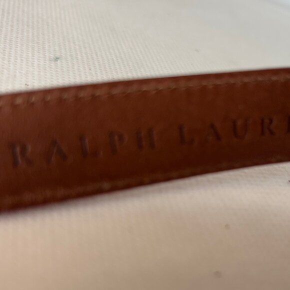 NEW RALPH LAUREN RED ALLIGATOR LEATHER DOUBLE WRAP BELT BRASS BUCKLES ITALY M - Picture 6 of 7